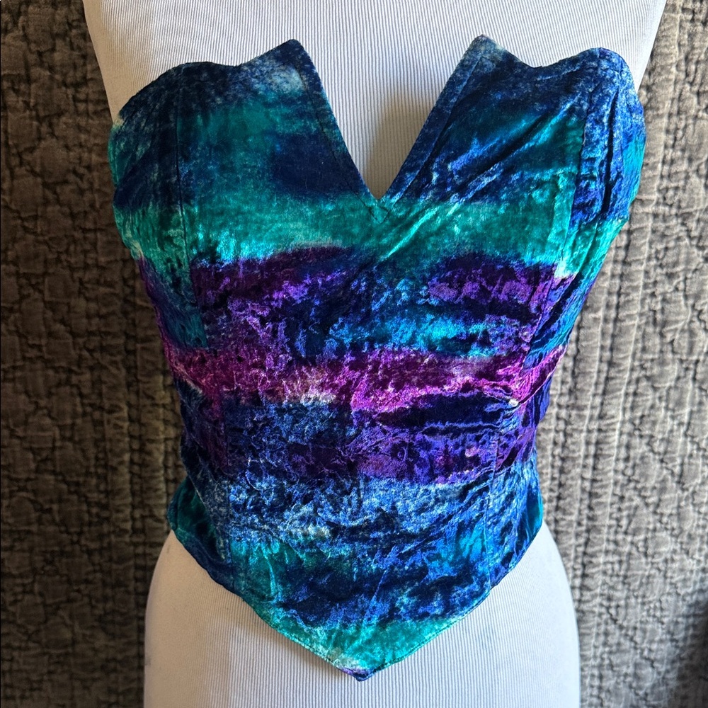 Velvet Multicolor Crop Top